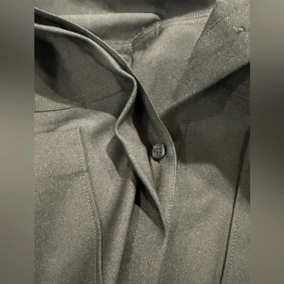 GOOD AMERICAN Black Stretch Cotton Poplin Shirt-Dress Long Sleeve XL Size 4 - Picture 8 of 10